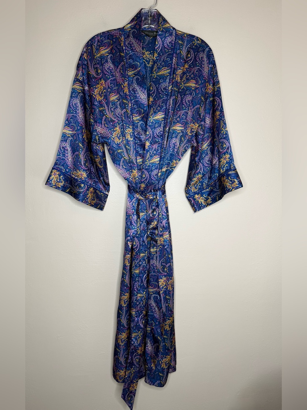 Christian Dior Monsieur Vintage Silk-Effect Kimono Robe One Size